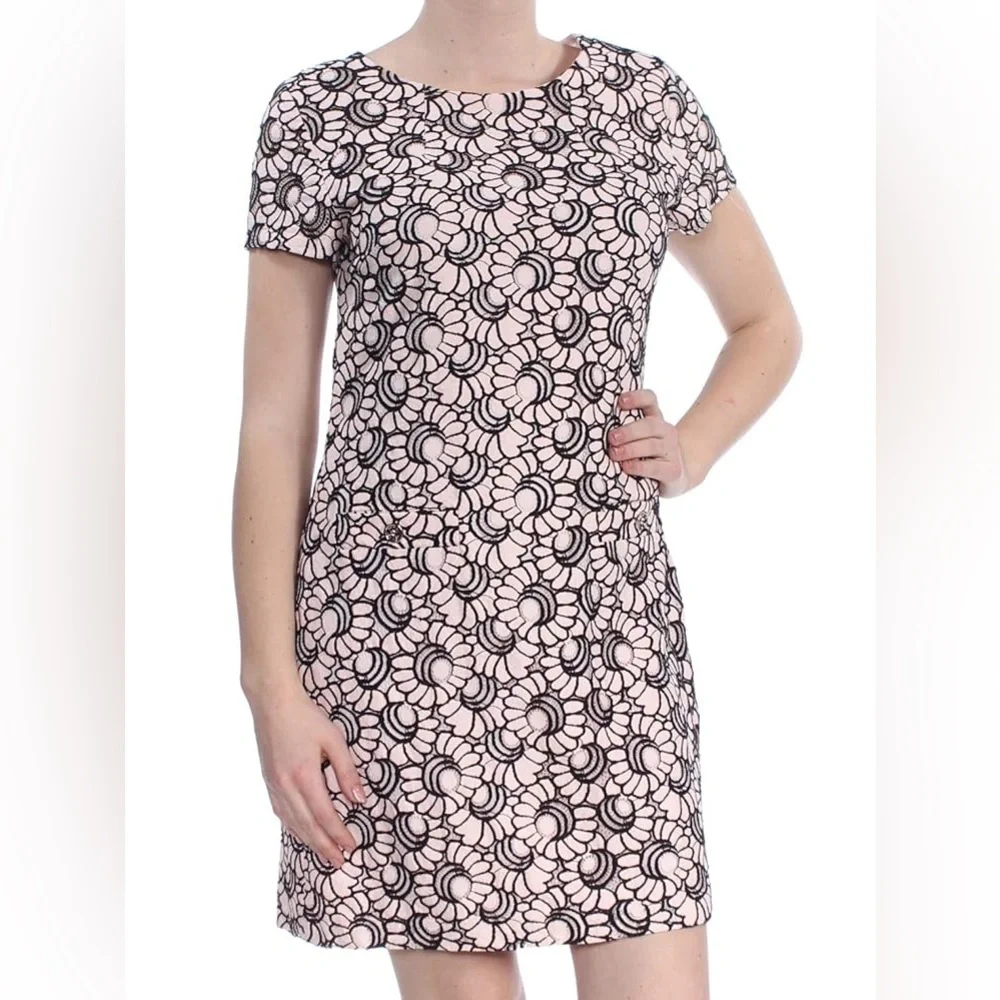 TOMMY HILFIGER Lace Floral Print Wear to Work Dress Pink Size 14 NEW